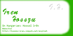 iren hosszu business card